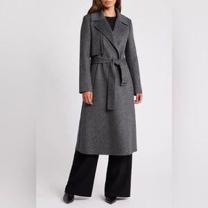 BCBG MAXAZRIA Wool Handmade Belted Trench Coat